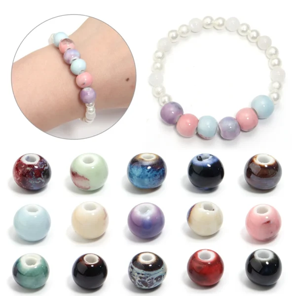 Clay Beads Kit – 10mm Ceramic Round Spacer Beads - Image 5