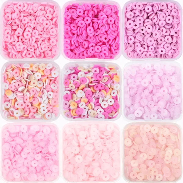 Clay Beads Kit: 500pcs Pink 6mm Round Beads