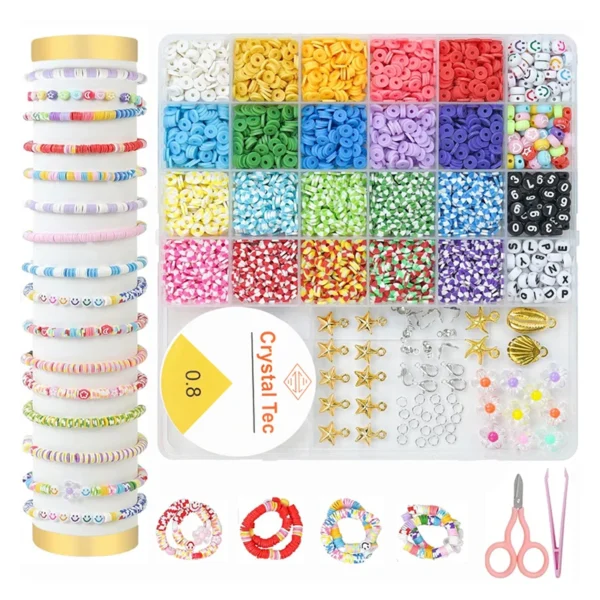 Clay Beads Kit 4000 Pcs for DIY Bracelet Making