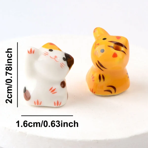 Clay Beads Kit - 4pcs Cat Ceramic Beads for Bracelets - Image 4