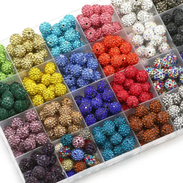 Clay Beads Kit 10mm Mixed Glass Rhinestone Beads - Image 3