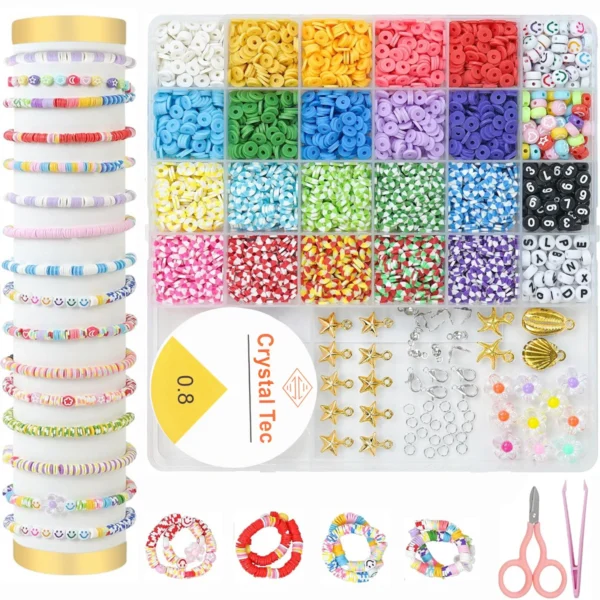 Clay Beads Kit 3860pcs for Bracelet & Necklace Making