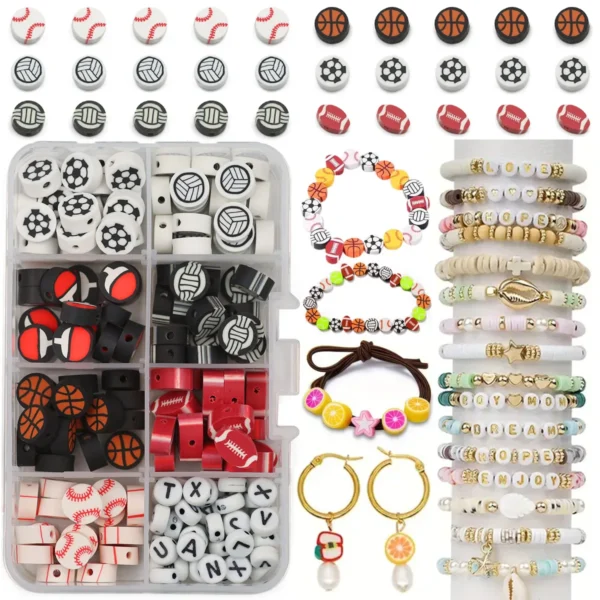 Clay beads kit with 80 Sports & 50 Alphabet Beads - Image 2