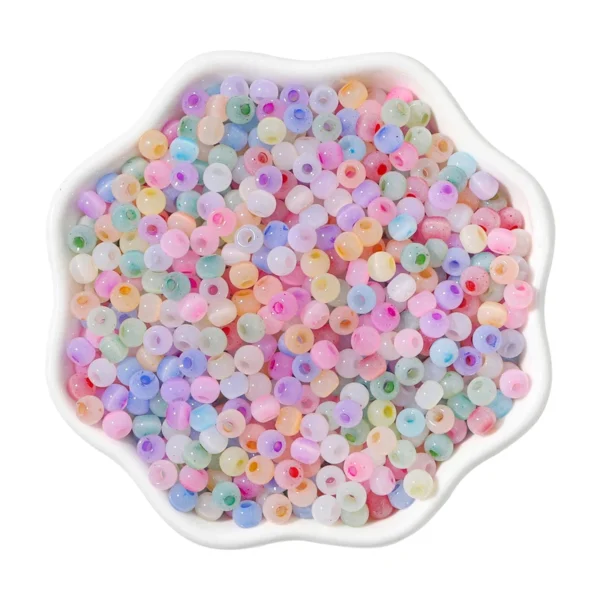 Clay Beads Kit 150Pcs Cat's Eye Glass Rice Beads - Image 3