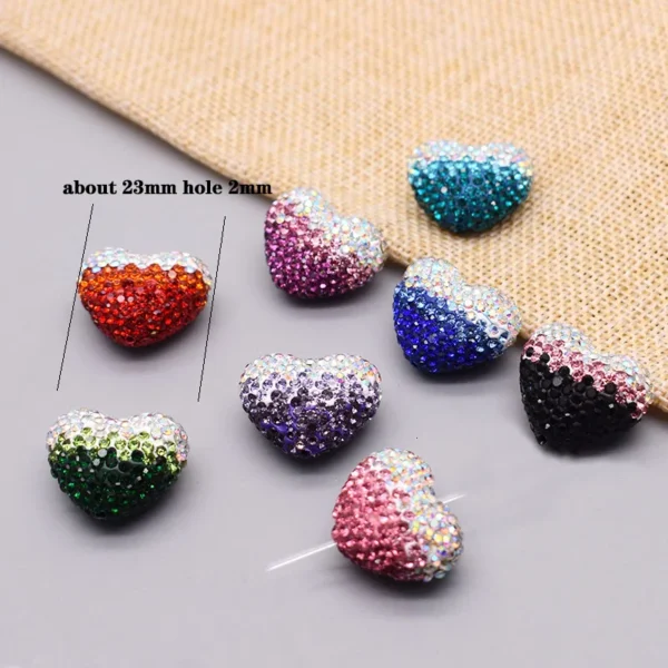 Clay Beads Kit - 23mm Gradient Heart Beads for Jewelry - Image 6