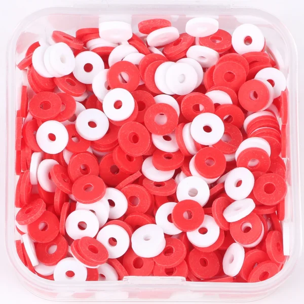 Clay Beads Kit - 500pcs Red Spacer Beads - Image 2