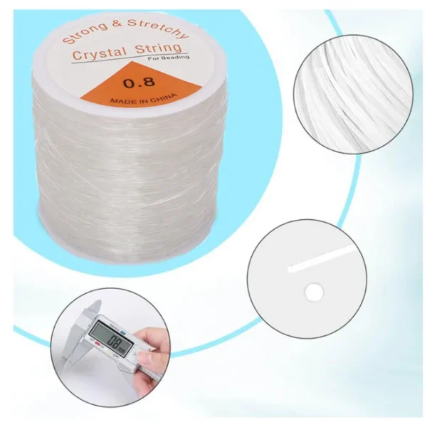 Clay Beads Kit: 100m Elastic Bracelet String Cord - Image 5