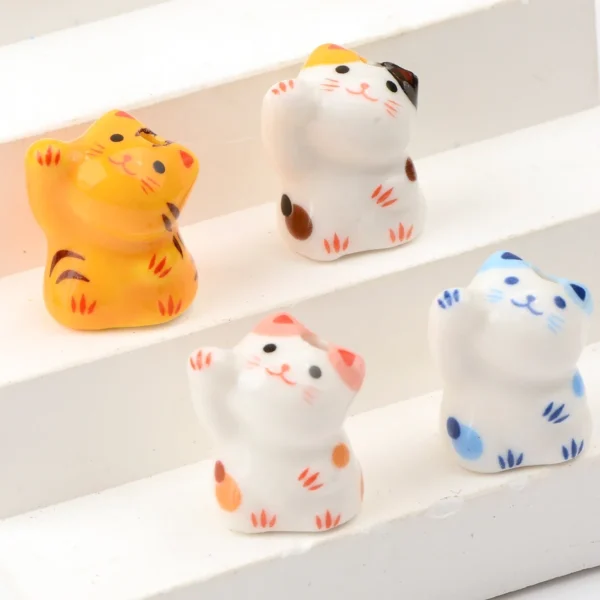 Clay Beads Kit Cute Lazy Cat Ceramic Beads for Jewelry - Image 2