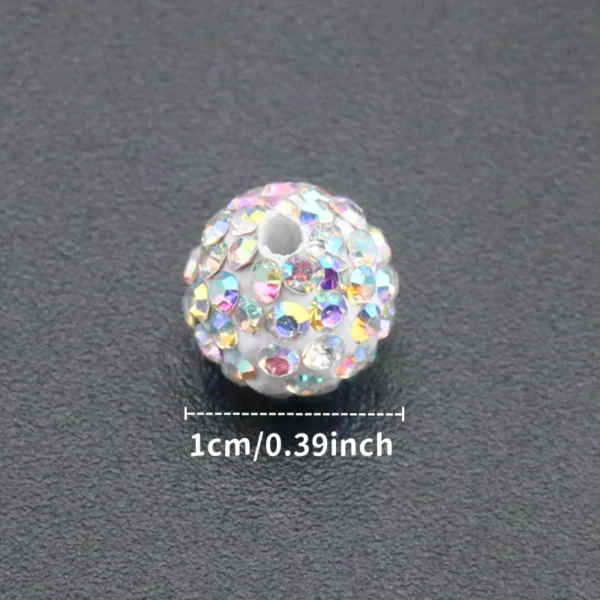 Clay Beads Kit: 10Pcs Spacer Beads with Crystals for DIY - Image 4