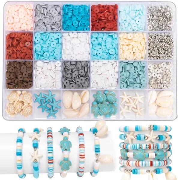 Clay Beads Kit: 2000pcs Summer Bracelet Supplies