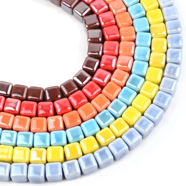 Clay Beads Kit - 20pcs Square Ceramic Beads - Image 7