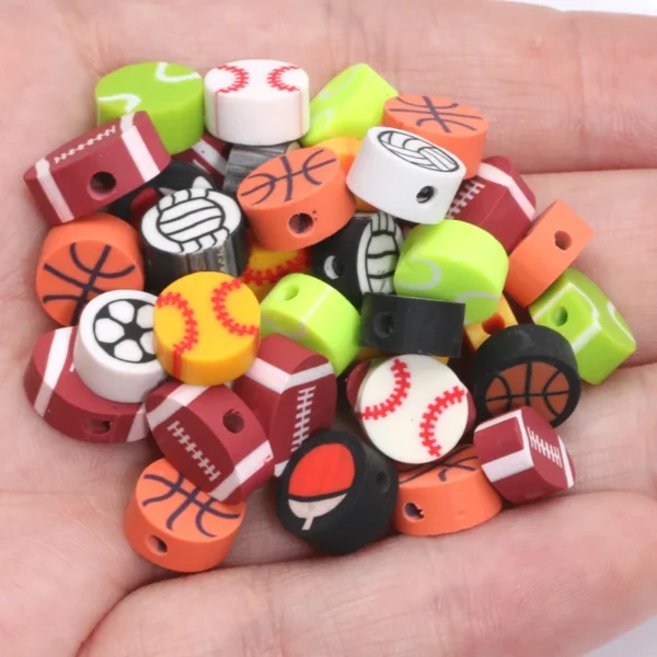 Clay Beads Kit with Sports Ball Beads for Jewelry Making - Image 3
