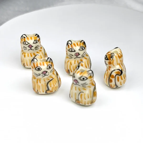 Clay Beads Kit: Hand-Painted Cat Ceramic Beads - Image 5