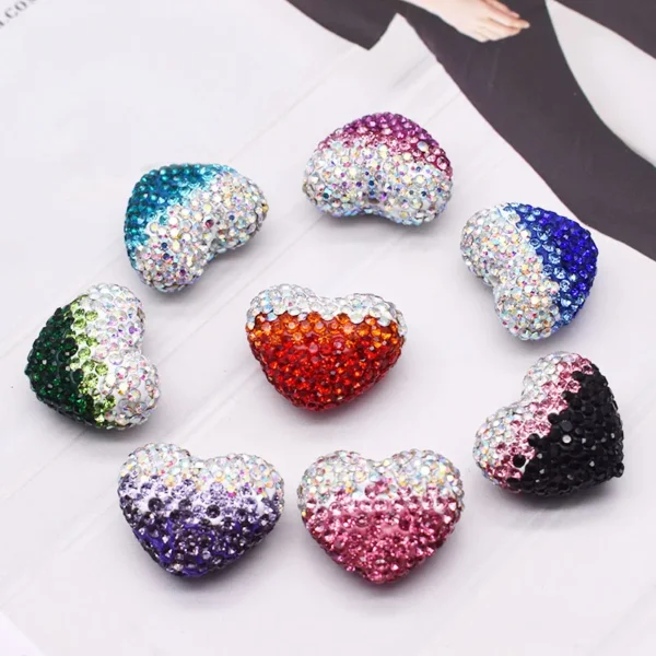 Clay Beads Kit - 23mm Gradient Heart Beads for Jewelry - Image 4