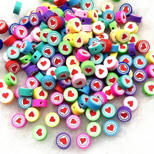 Clay Beads Kit 30pcs Heart Shape for DIY Jewelry - Image 3