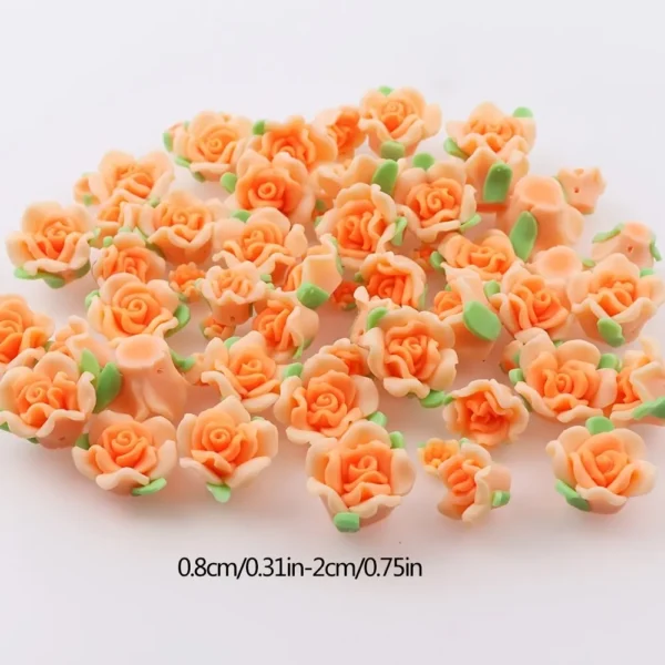 50Pcs Mixed Fimo Polymer Clay Flower Beads for DIY Crafts Accessories - Image 3