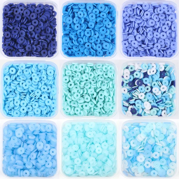 Clay Beads Kit: 500pcs 6mm Blue Beads for DIY