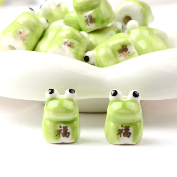 Clay Beads Kit Frog Ceramic Beads for Jewelry Making