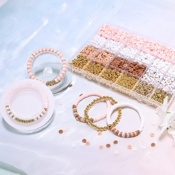 Clay Beads Kit – Friendship Bracelet with Golden Letters - Image 2