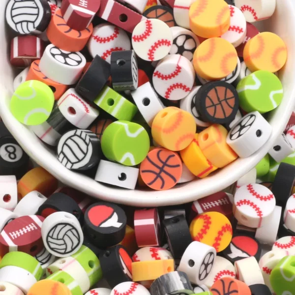 Clay Beads Kit with Sports Ball Beads for Jewelry Making - Image 6