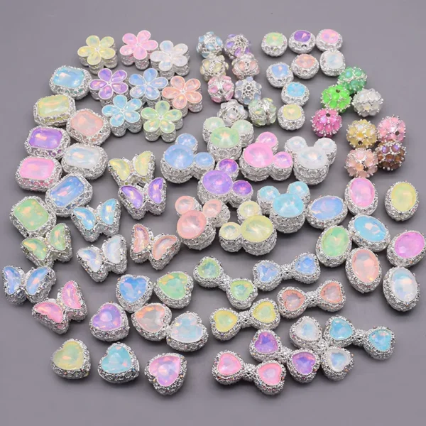 Clay Beads Kit Alloy Heart & Flower Beads - Image 2