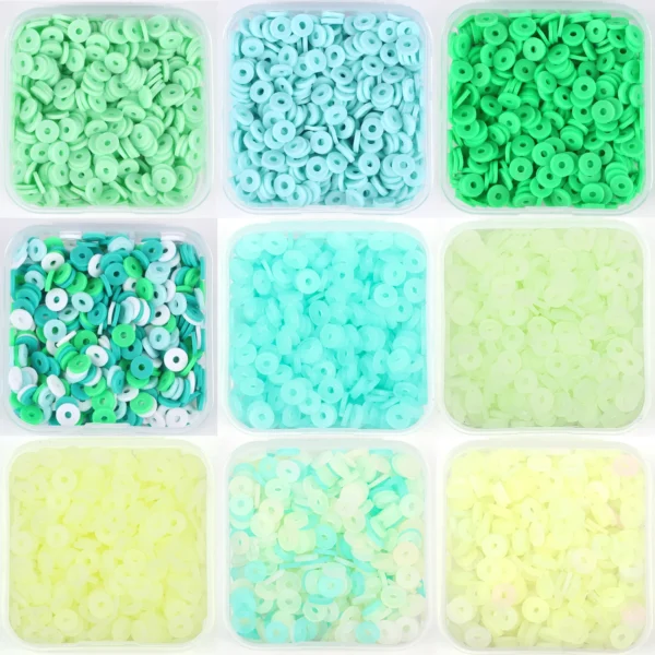 Clay Beads Kit - 500pcs Green Spacer Beads