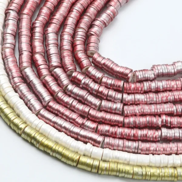 Clay Beads Kit with 350pcs 6mm Flat Round Beads for Jewelry