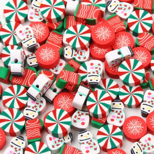 Clay Beads Kit: 20pcs Christmas Snowflake & Snowman - Image 3