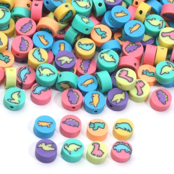 Clay Beads Kit 20pcs Dinosaur Polymer Beads - Image 2