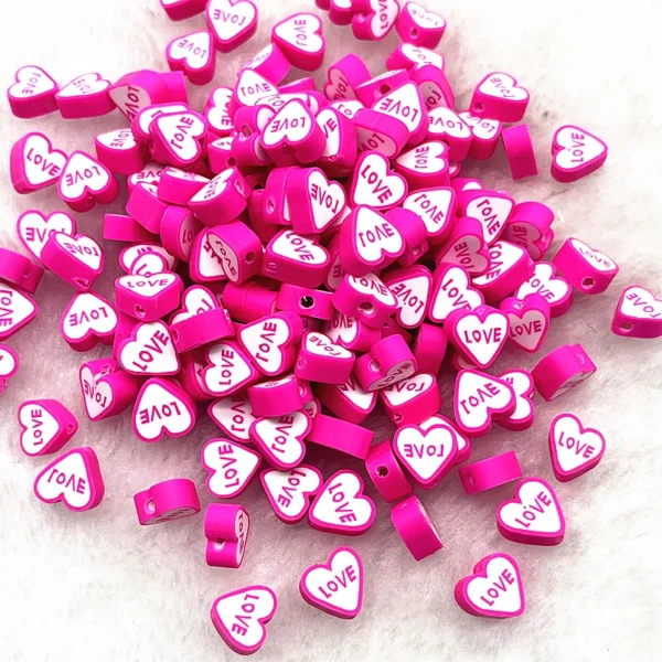 Clay Beads Kit 30pcs Heart Shape for DIY Jewelry - Image 2