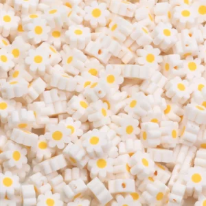 Clay Beads Kit 9mm White Daisy Spacer Beads