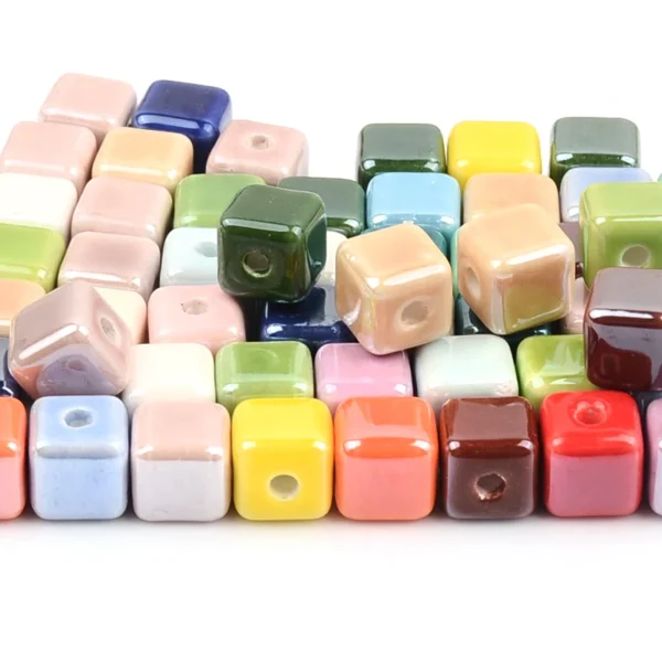 Clay Beads Kit - 20pcs Square Ceramic Beads - Image 3
