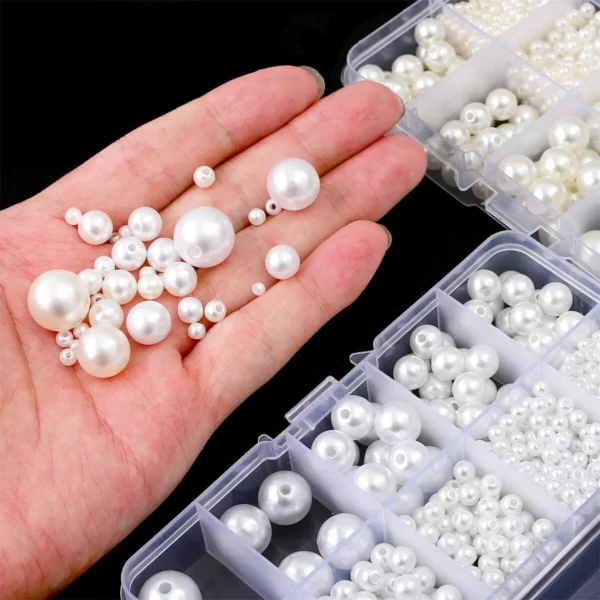 800Pcs ABS Pearl Beads Set for DIY Earrings, Bracelets, Necklaces, Decorations - Image 3