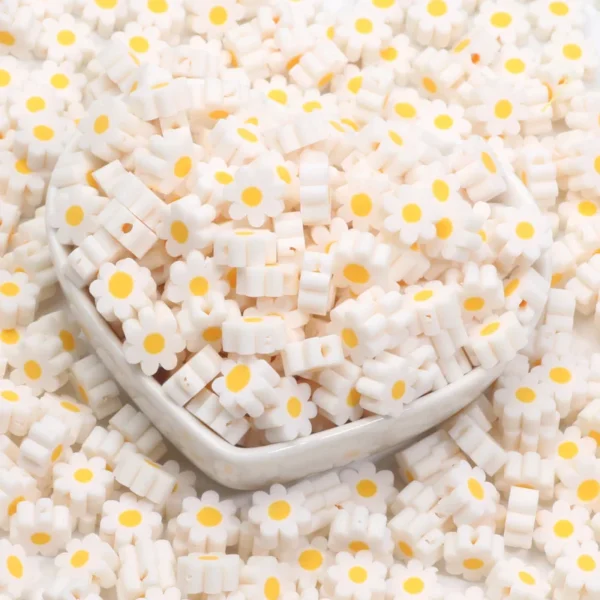 Clay Beads Kit 9mm White Daisy Spacer Beads - Image 11