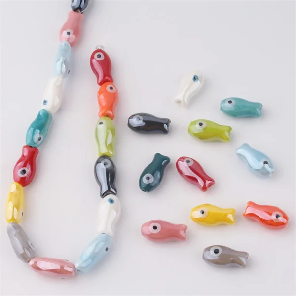 Clay Beads Kit - 10pcs Hand-Painted Fish for DIY Jewelry - Image 4