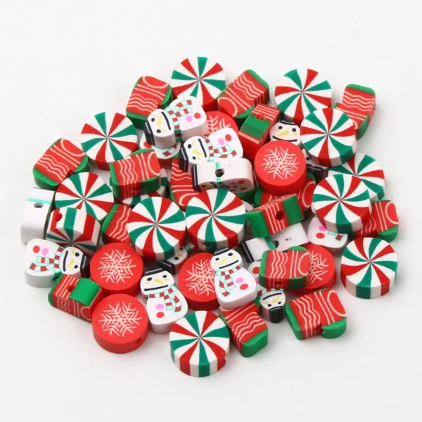 Clay Beads Kit: 20pcs Christmas Snowflake & Snowman - Image 2