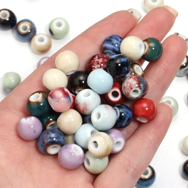 Clay Beads Kit – 10mm Ceramic Round Spacer Beads - Image 3