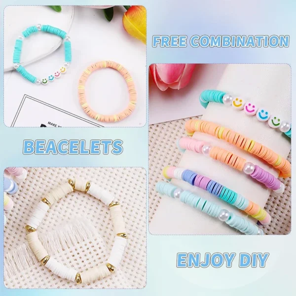 Clay Beads Kit, 3860Pcs Macarons Color Beads For DIY Jewelry - Image 5