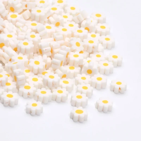 Clay Beads Kit 9mm White Daisy Spacer Beads - Image 8