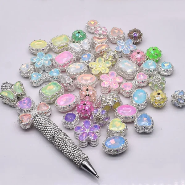 Clay Beads Kit Alloy Heart & Flower Beads