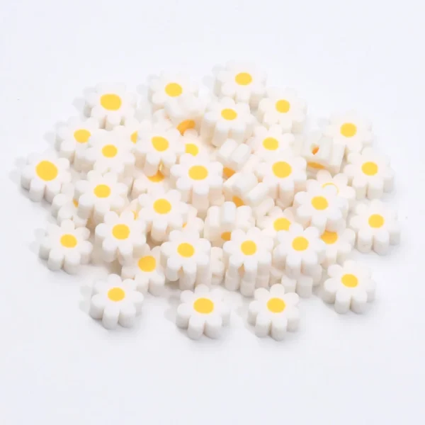 Clay Beads Kit 9mm White Daisy Spacer Beads - Image 5