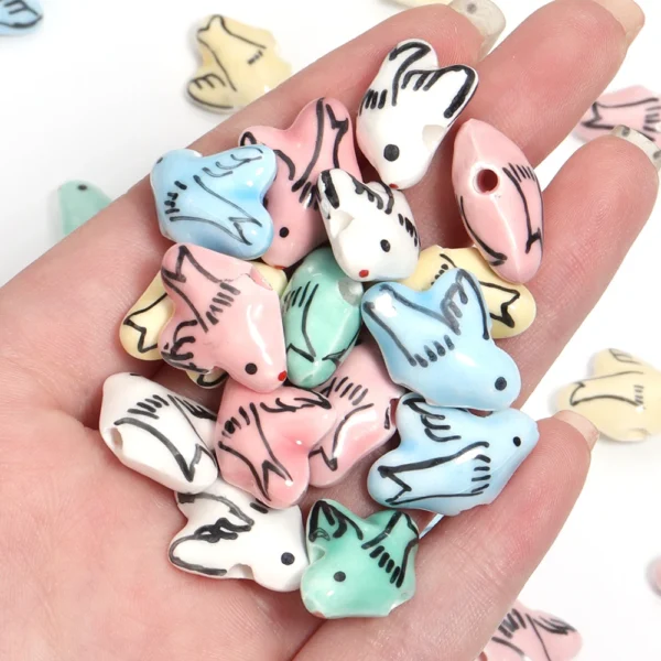 Clay Beads Kit - 5Pcs Hand Painted Pigeon Beads - Image 5