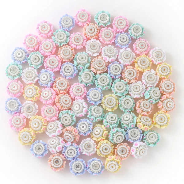 Clay Beads Kit: 10pcs Multicolor Camellia for DIY Jewelry - Image 2