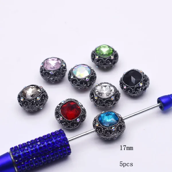 Clay Beads Kit - 5Pcs Metal Alloy Heart Beads - Image 4