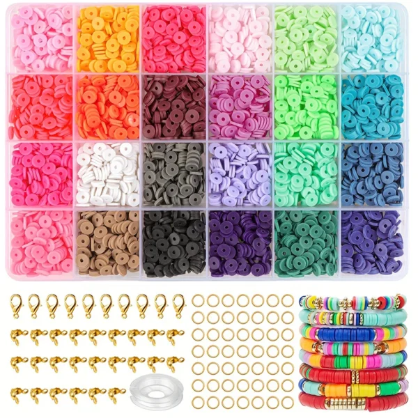2400Pcs Clay Beads Kit - 6mm Letter Beads for Jewelry