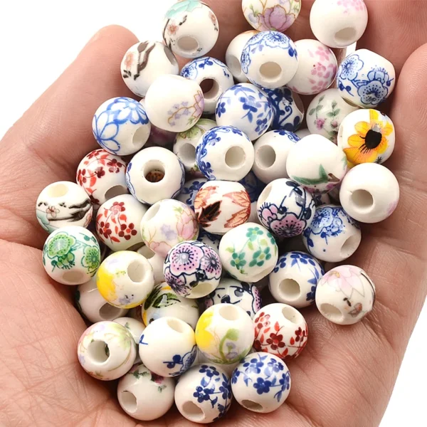 Clay Beads Kit: 20Pcs Ceramic Flower Beads for Jewelry Making - Image 4