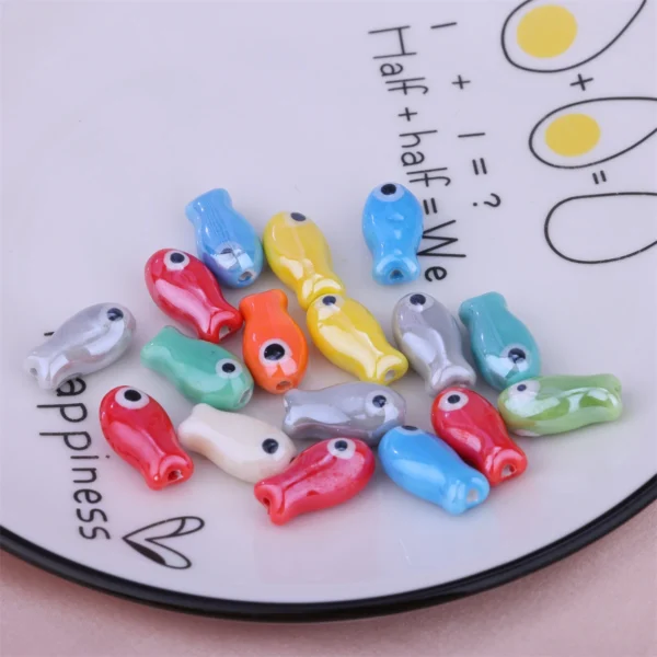 Clay Beads Kit - 10pcs Hand-Painted Fish for DIY Jewelry - Image 3