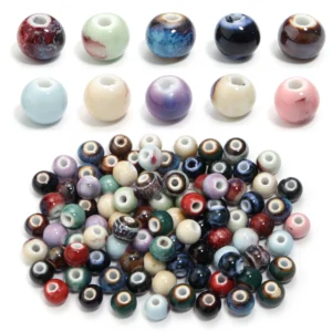 Clay Beads Kit – 10mm Ceramic Round Spacer Beads