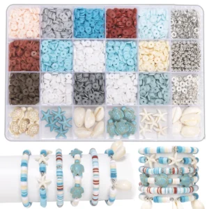 Clay Beads Kit for Ocean Style Bracelet Making