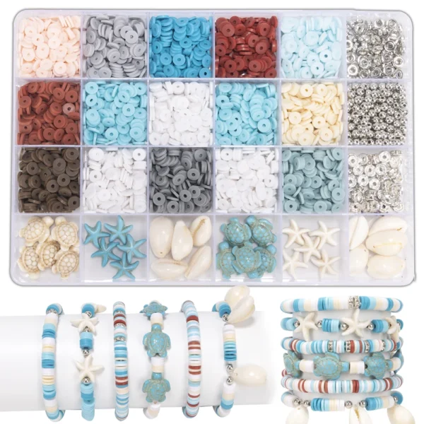 Clay Beads Kit for Ocean Style Bracelet Making
